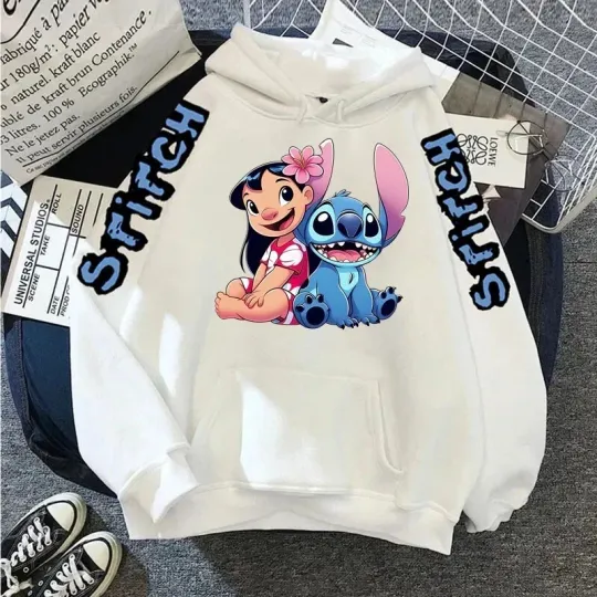 Discover Disney Stitch Hoodie Winter Adult Pullover For Boys Girls Sports Mens