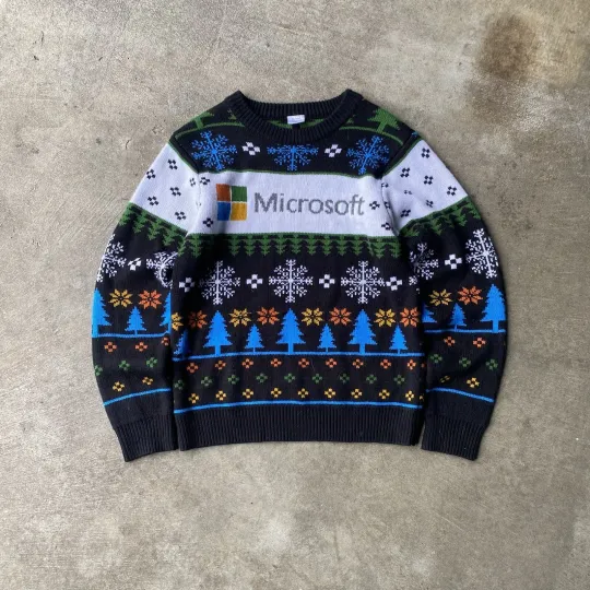 Discover MICROSOFT WINDOWS Fair Isle Ugly Christmas Sweater