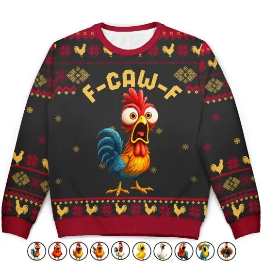 Discover Funny Chicken F-Caw-F - Unisex Ugly Sweater