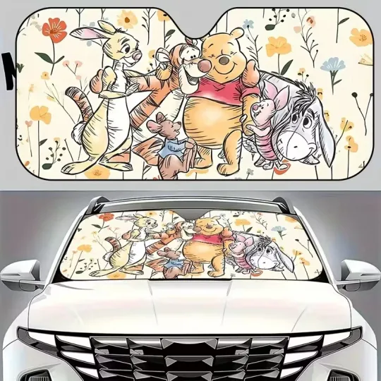 Discover Winnie The Pooh Best Friends Stick Together Christmas Car Sun Shade