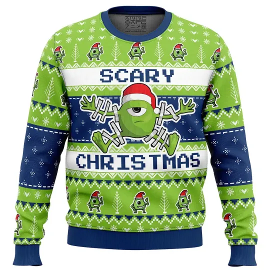 Scary Christmas Mike Wazowski Monster Ugly Christmas Sweater