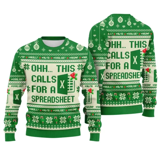 Discover Ohh This Calls For A Spreadsheet Christmas Ugly Sweater