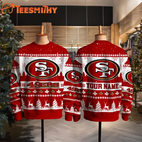 Discover CUSTOM SanFrancisco 49er football Snow Ugly Christmas Sweater