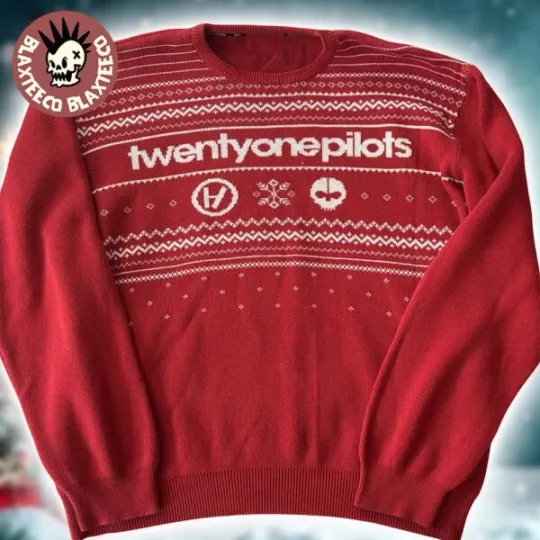 Discover Twenty One Pilot Xmas Holiday Gift Logo Christmas Sweater Ugly