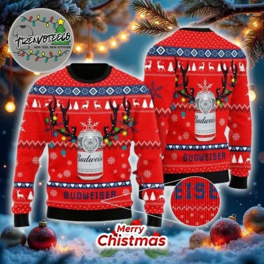 Discover Deer Budweiserr Best Gifts For Holiday 2025 Christmas Ugly Sweater