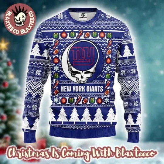 Discover Gratef.ul De.ad X football New York Giant Ugly Christmas Sweater