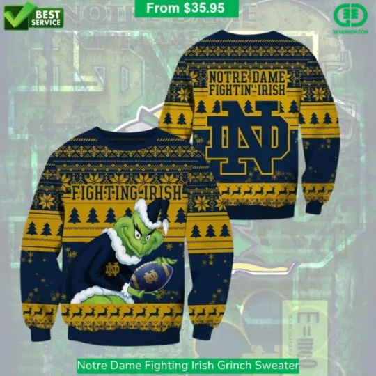 ND,Fighting,Irish funny character Ugly Sweater