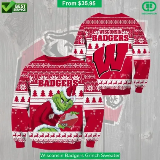 Wisconsin Badge funny character Sweater Ugly S-5XL