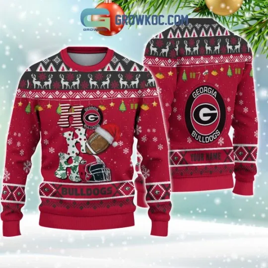 Discover Georgia Bulldog NCAA Ho Ho Ho Snow Christmas Ugly Sweater