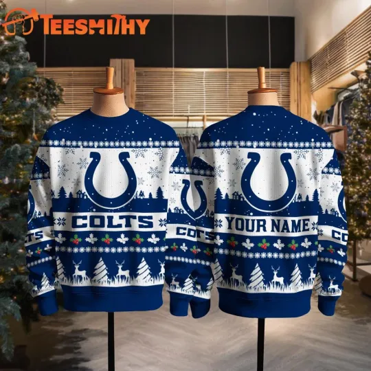Discover Custom Indianapolis Colt football Snow Ugly Christmas Sweater