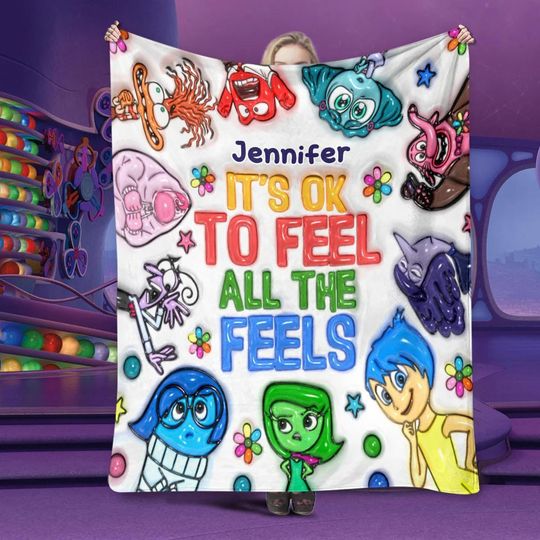 Discover Personalized Fleece Throw Blanket - Express All The Emotions for Cartoon Lovers