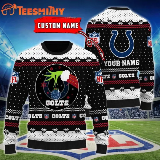 Discover Custom Indianapolis Colt football funny character Hands Ugly Christmas Sweater