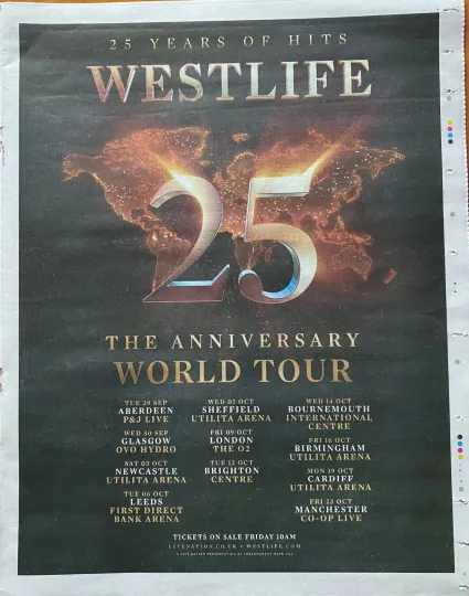 Discover Westlife Live 2026 Tour Dates Poster ” Vertical Premium Matte