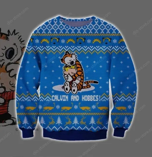 Discover Calvin And Hobbes Knitting Pattern Ugly Christmas Sweater S-5XL