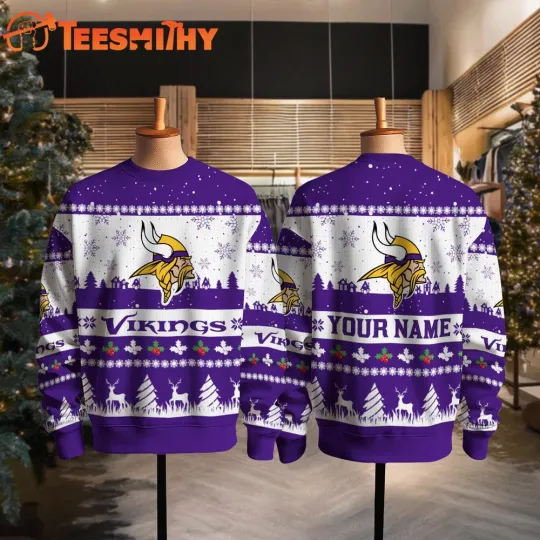 Discover Custom Minnesota Viking football Snow Ugly Christmas Sweater