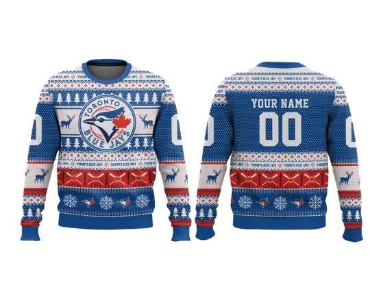 Discover Custom 2025 Christmas Blue Jay Baseball Ugly Sweater