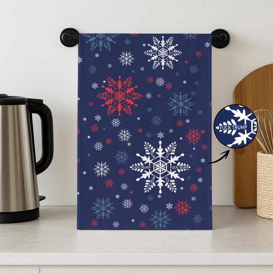 Discover Subtle F*ck Trump Snowflake Christmas Hand Towel, Anti Trump Snowflake Political Gag, Political Home Decor, Xmas Funny Liberal Gift