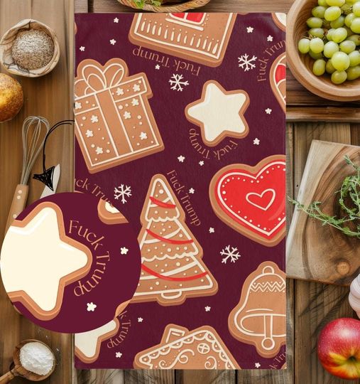 Discover Subtle Anti-Trump Tea Towel, Subtle christmas Style Design, Funny Political Kitchen gift