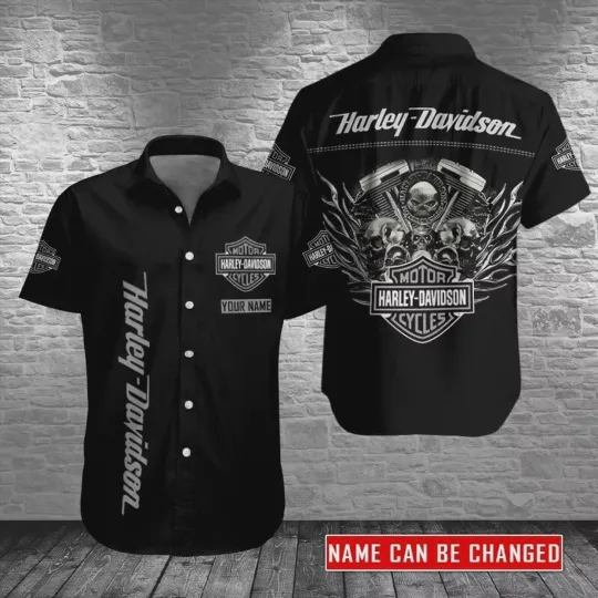 Discover Personalized Harley Motor Racing Casual Button Down Shirt Unisex Adults