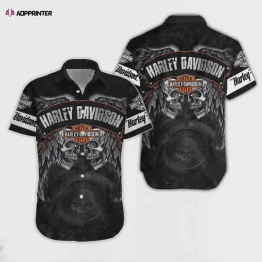 Discover Harley Dvidson Hawaiian Shirt Skull Death 3D All Over Printed