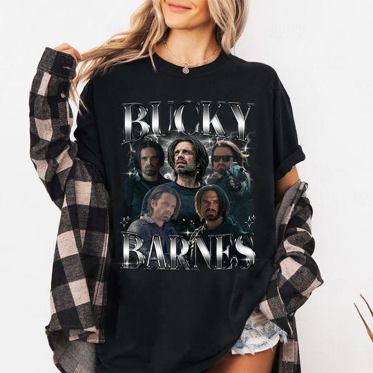Discover Limited BUCKYY Bn Barnes Thunderbolts Shirt, Sebastian Stan T-Shirt, Marvel Super Heroes Shirt, Gift For Women and Man Unisex T-Shirt