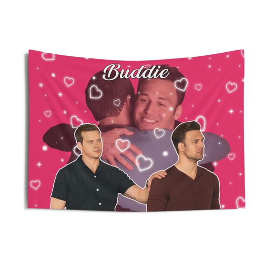 Discover Buddie Flag, Buddie Tapestries, Evan Buckley Flag, Eddie Diaz Flag, Buck (Evan Buckley) and Eddie (Eddie Diaz) Indoor Wall Tapestries