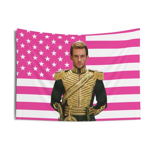 Discover Fiyero Emerald City ceremonial uniform Tapestries, Fiyero Tigelaar Pink Flag, Fiyero (Jonathan Bailey) Indoor Wall Tapestries