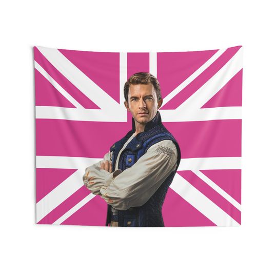 Fiyero Tapestries, Fiyero Tigelaar Pink Union Flag, Jonathan Bailey Pink Flag, Fiyero (Jonathan Bailey) Union Jack Indoor Wall Tapestries
