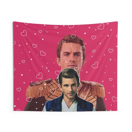 Discover Fiyero Pink Heart Flag, Jonathan Bailey Indoor Wall Tapestries, Jonathan Bailey as Fiyero Flag