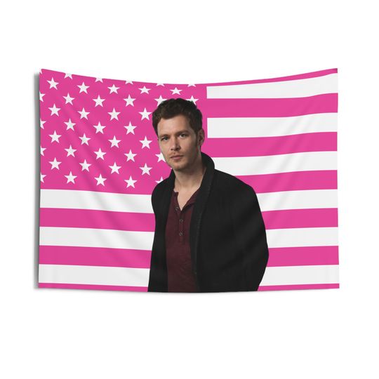 Discover Klaus Mikaelson Flag, Klaus Mikaelson Indoor Wall Tapestries, Klaus Mikaelson Pink Flag