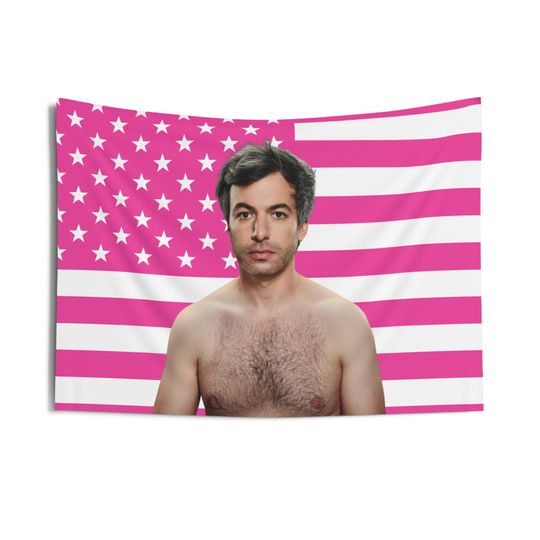 Discover Nathan Fielder Shirtless Flag, Nathan Fielder Indoor Wall Tapestries, Nathan Fielder Pink Flag