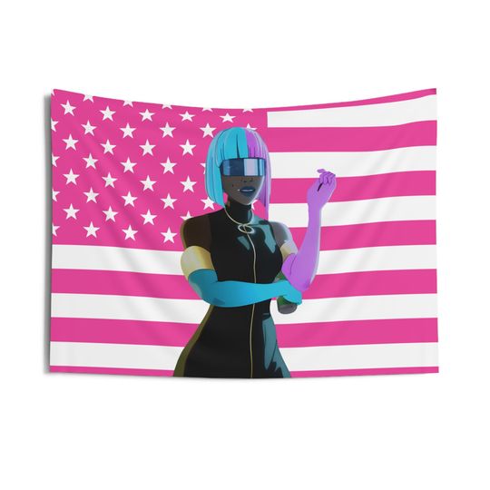 Discover Prism (Dispatch) Flag, Prism Indoor Wall Tapestries, Prism Dispatch Pink Flag