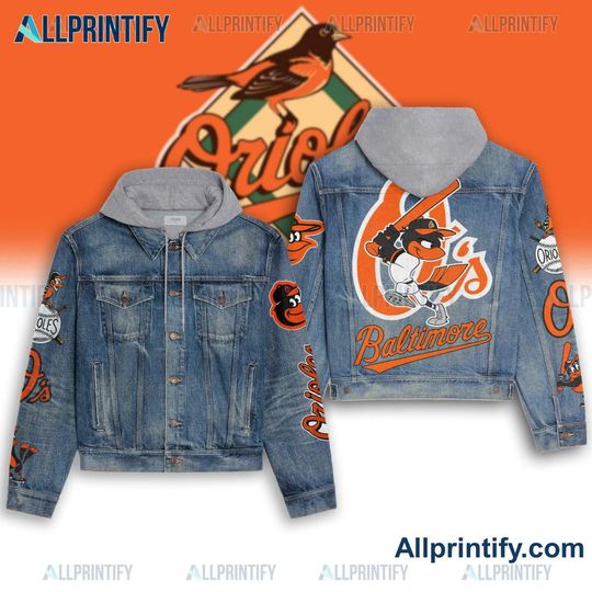 Baltimore Orioles Baseball Hooded Denim Jacket