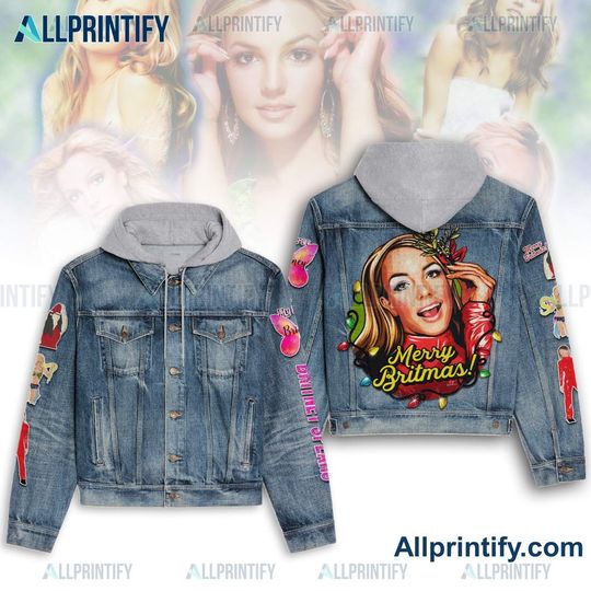 Britney Spears Merry Britmas Hooded Jean Jacket
