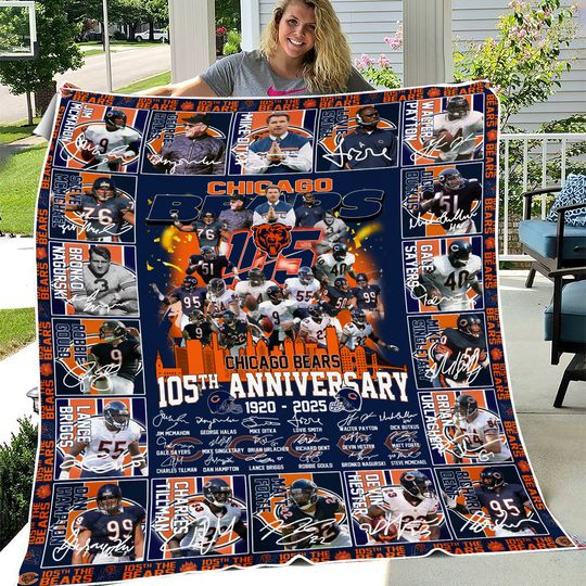 Chicago Bears 105th Anniversary 1920-2025 Fleece Blanket