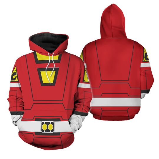Halloween Red Power Rangers Costume 3D Hoodie, Superhero Hoodie, Halloween Sweat Pants, Costume Cosplay 3D Shirt, Power Rangers Costume