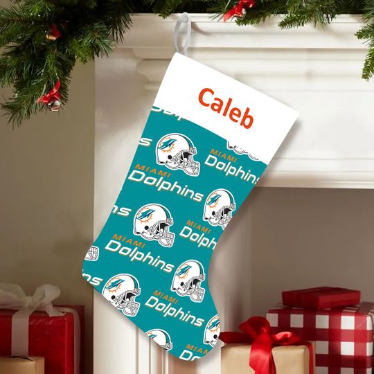 Miami Dolphins Christmas Stocking Ready to Personalize
