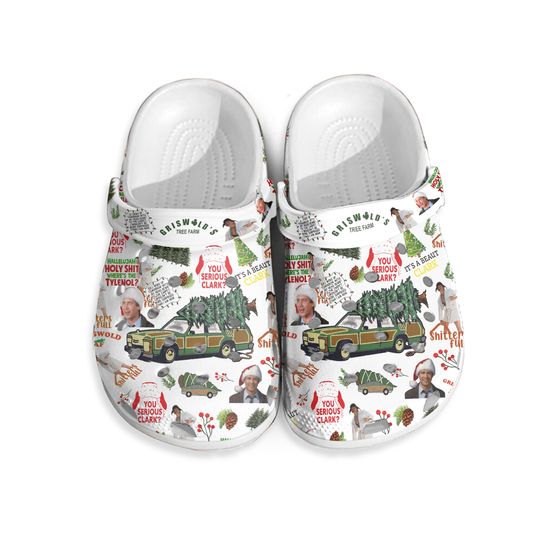 Griswold Christmas Clogs, You Serious Clark Shoes, Griswold's Tree Farm Holiday Shoes, Christmas Vacation Shoes, Christmas Gift
