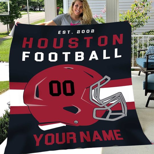 Houston Football Personalized Blanket,Vintage Houston Football Blanket,Houston Blanket,Houston Texan Fans Gift