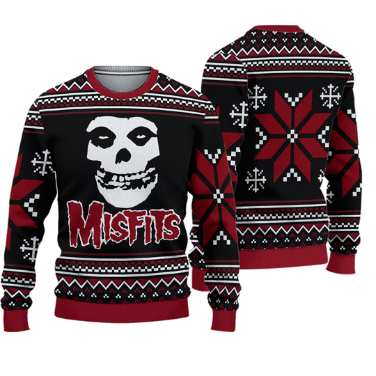 Misfits Skull Logo Music Band Ugly Christmas Sweater