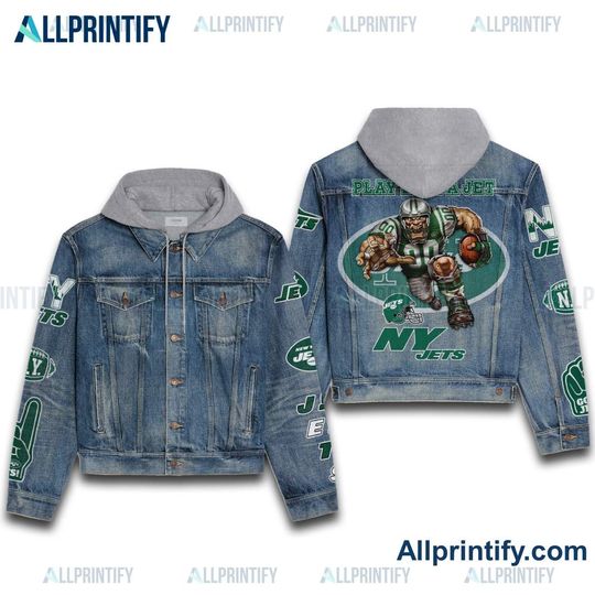 Play Like A Jet New York Jets Hooded Denim Jacket