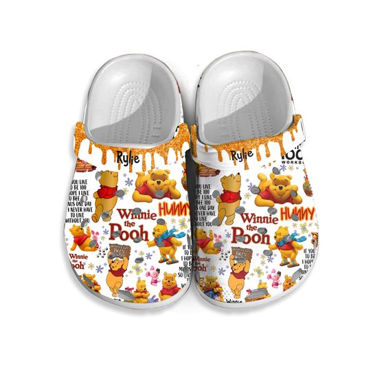 Winnie The Pooh Cartoon Shoes,Mens Womens Sandals, Pooh Summer Shoes, Shoes For Women Men Kids, Pooh Bear Fans Gifts, Halloween Gifts