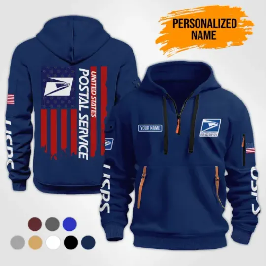 Discover Personalized Name Delivery Service Postal Service Hoodie Quarter Zip Tactical Hoodie