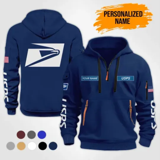 Personalized Name Delivery Service Postal Service Hoodie Quarter Zip Tactical Hoodie