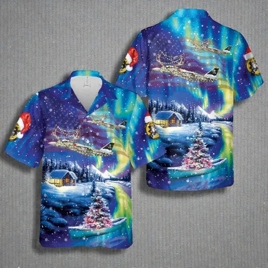 Discover Us Navy Hawaiian Shirt US Navy F 14A Tomcat Of VF 84 Jolly Rogers Christmas Hawa