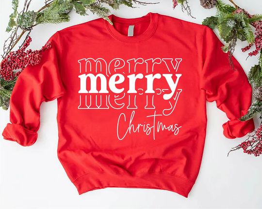 Discover Christmas Women Sweatshirt,Merry Christmas Sweatshirt,Cute Christmas Gift,Women Holiday Gift, Womens Merry Sweatshirt,Christmas Gift for Her