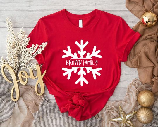 Discover Custom Snowflake Shirt, Personalized Snowflake Shirt, Custom Christmas Family Shirt, Personalized Winter Shirt, Custom Baby Christmas Shirt