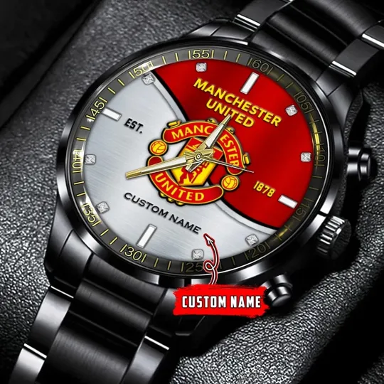 Discover Manchester Personalized Black Stainless Steel Watch for Fans