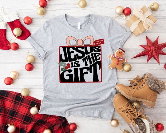 Discover Christmas Shirt, Jesus Is The Gift Tee, Religious Christmas Gifts, Christmas Nativity Shirt, Christian Christmas, Jesus Shirt,Christian Gift