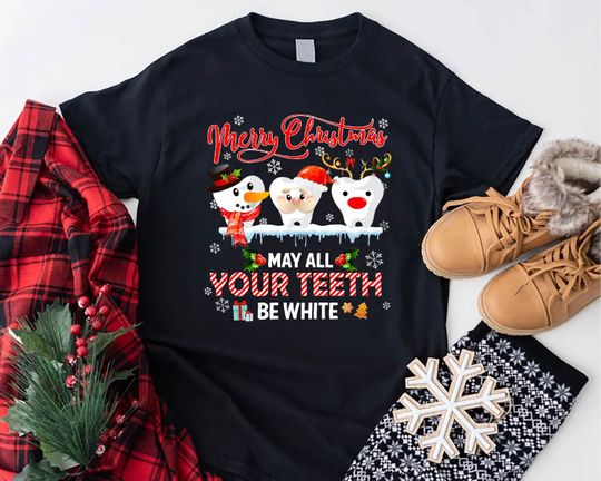 Discover Dental Tooth Christmas Shirt, Dentist Christmas Gift, Dental Assistant Xmas Tee, Christmas Gift For Dentist, Dental Hygiene Christmas Gifts